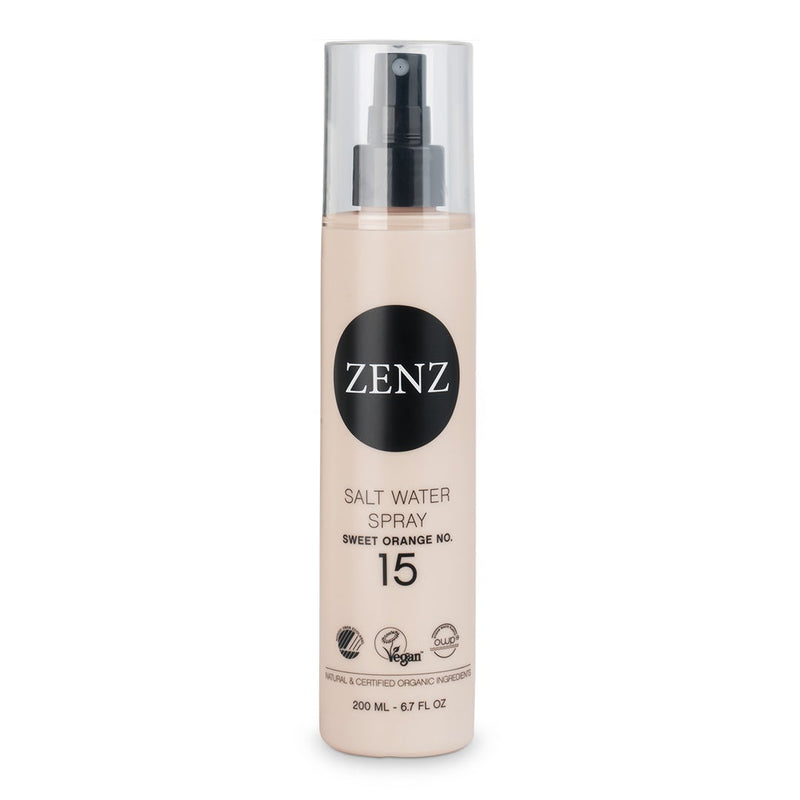 ZENZ Organic Salt Water Spray Sweet Orange no. 15, 200 ml, 6.7 fl. oz., Nordic Swan Ecolabel, Vegan, Ocean Waste Plastic, Natural & Certified Organic Ingredients
